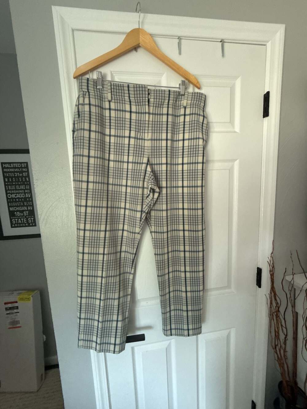 Tory Burch Plaid Tartan Patterned Trousers